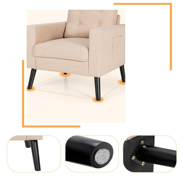 Nowoczesny fotel w stylu skandynawskim 75 x 81 x 86 cm