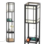 Lampa podłogowa z gniazdem elektrycznym i USB