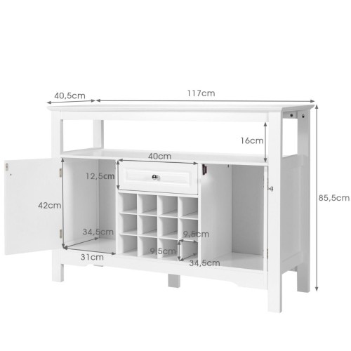 Komoda kuchenna z blatem konsolowym 117 x 40,5 x 82,5 cm