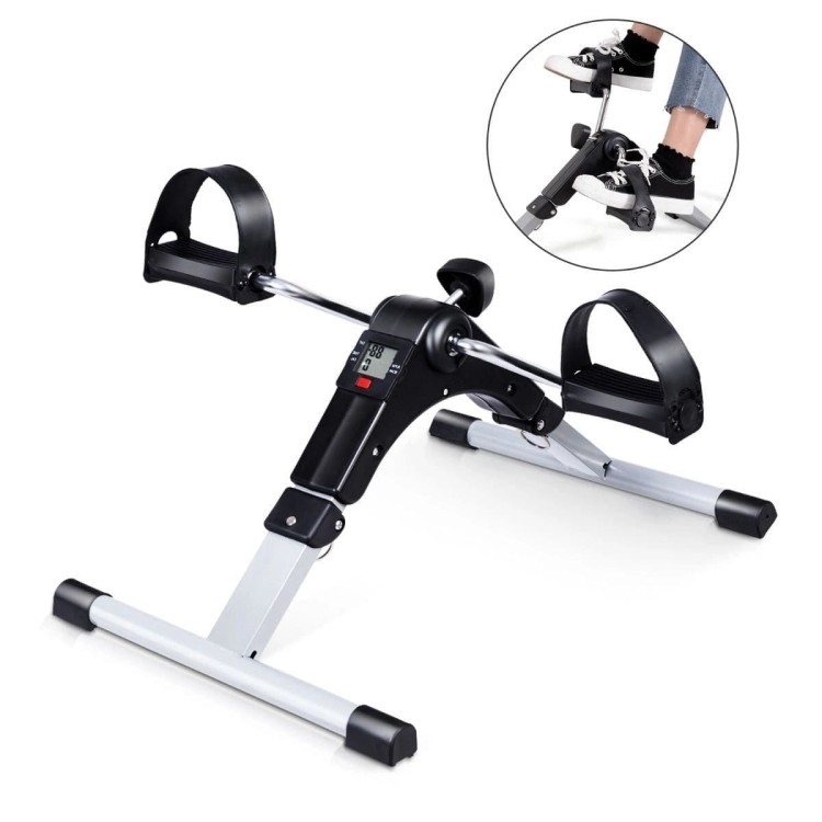 Stacjonarny mini rower treningowy z wyświetlaczem LED i regulacją oporu