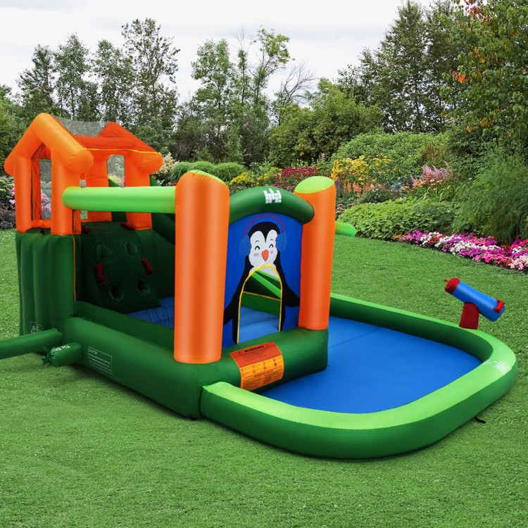 Zamek dmuchany z motywem pingwina 370 x 300 x 190 cm
