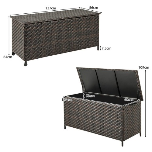 Skrzynia ogrodowa rattanowa 320 l