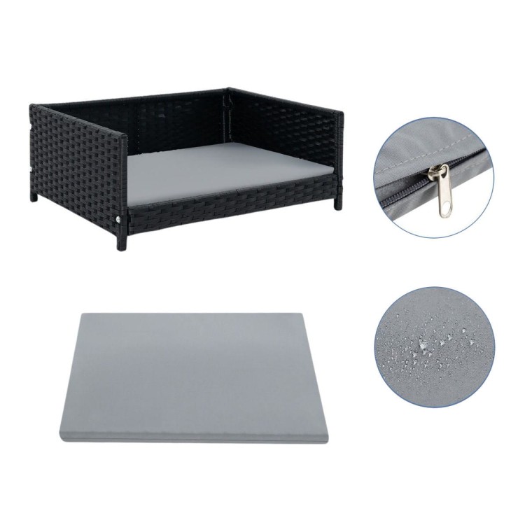 Rattanowe legowisko dla psa 62 x 46 x 25 cm