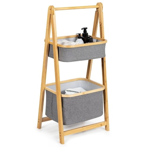 Bambusowy organizer łazienkowy składany 44,5 x 35 x 97,5 cm