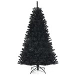 Unikalna choinka na Halloween - czarna z lampkami LED 180 cm