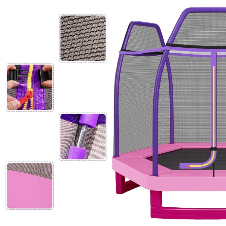 Trampolina dla dzieci z siatką bezpieczeństwa