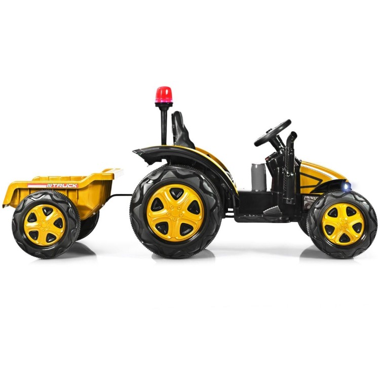 Traktor elektryczny dla dzieci z przyczepą i pilotem