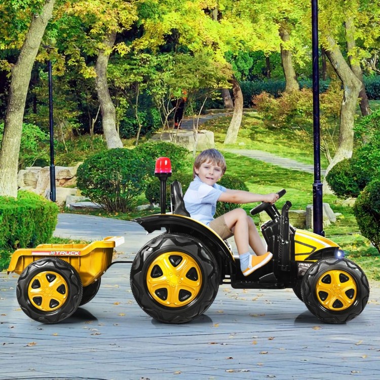 Traktor elektryczny dla dzieci z przyczepą i pilotem