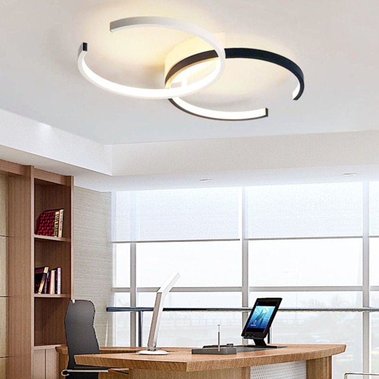 Nowoczesna lampa sufitowa plafon LED z pilotem