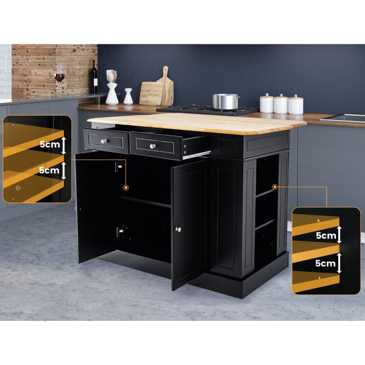 Wyspa kuchenna z rozkładanym blatem 120 x 61 x 92 cm