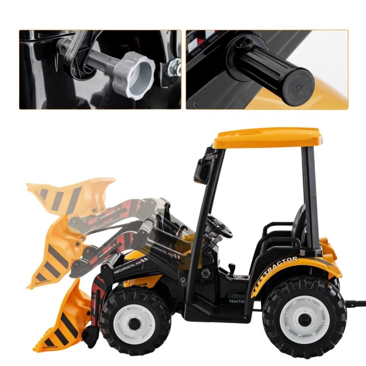Traktor elektryczny dla dzieci z łyżką i przyczepą