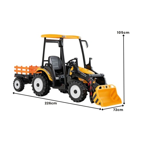 Traktor elektryczny dla dzieci z łyżką i przyczepą