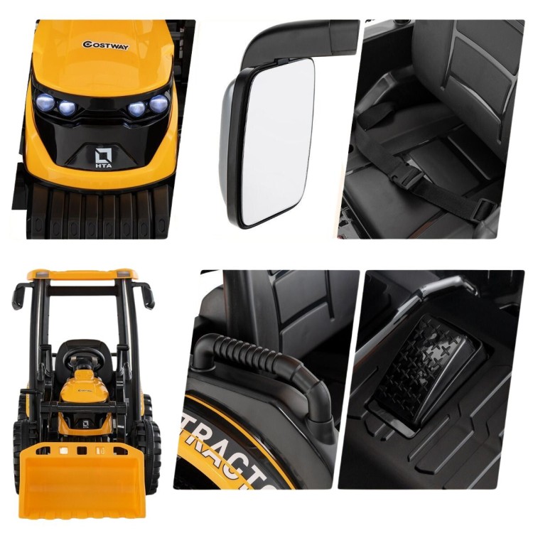 Traktor elektryczny dla dzieci z łyżką i przyczepą