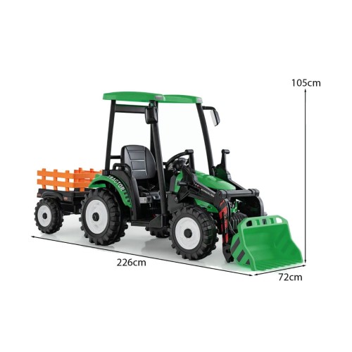 Traktor elektryczny dla dzieci z łyżką i przyczepą