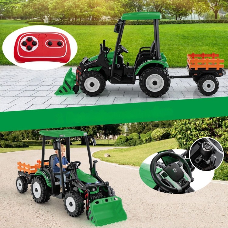 Traktor elektryczny dla dzieci z łyżką i przyczepą