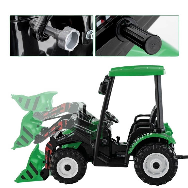 Traktor elektryczny dla dzieci z łyżką i przyczepą