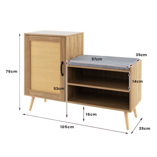 Rattanowa szafka na buty 2 w 1