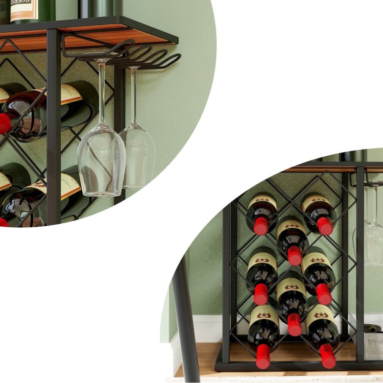 Stojak na wino z uchwytem na kieliszki