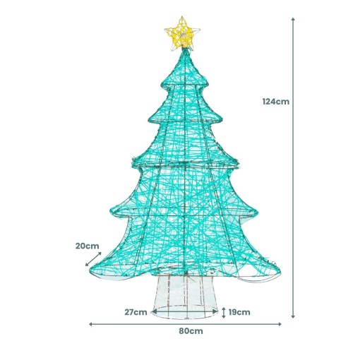 Dekoracja świąteczna LED choinka 124 cm