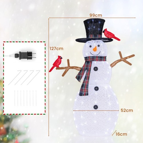 Dekoracja świąteczna bałwanek LED 127cm