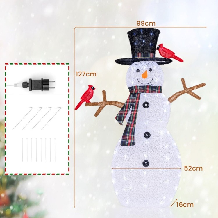 Dekoracja świąteczna bałwanek LED 127cm