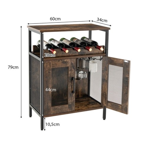 Szafka na alkohol z uchwytami na wino