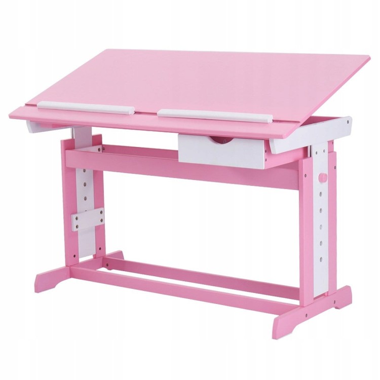 Biurko szkolne stół kreślarski dla dziecka pink