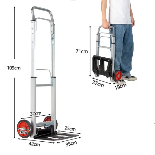 Składany wózek transportowy z teleskopową rączką 100 kg