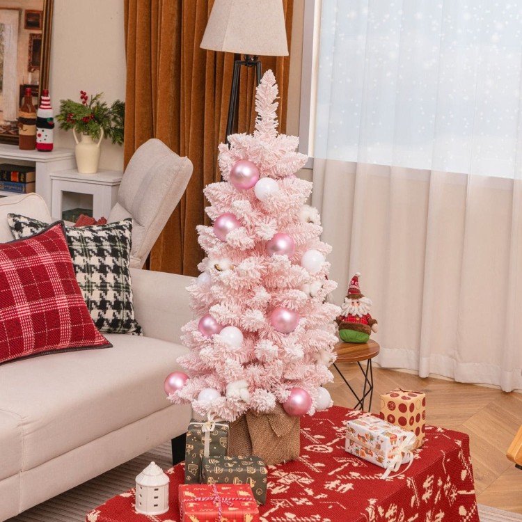 Sztuczna choinka świąteczna 90 cm różowa