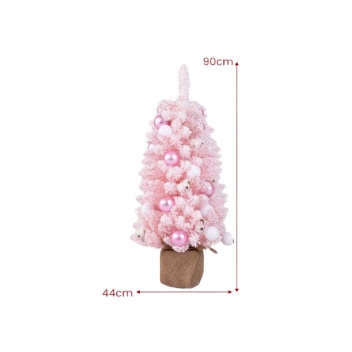 Sztuczna choinka świąteczna 90 cm różowa