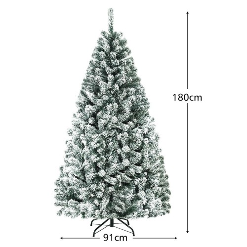 Sztuczna choinka ośnieżona ze stojakiem 180 cm