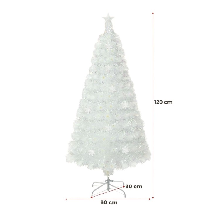 Sztuczna choinka świąteczna LED 120 cm biała