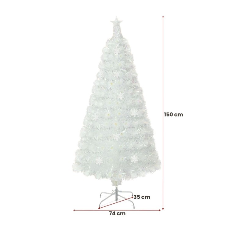 Sztuczna choinka świąteczna LED 150 cm biała