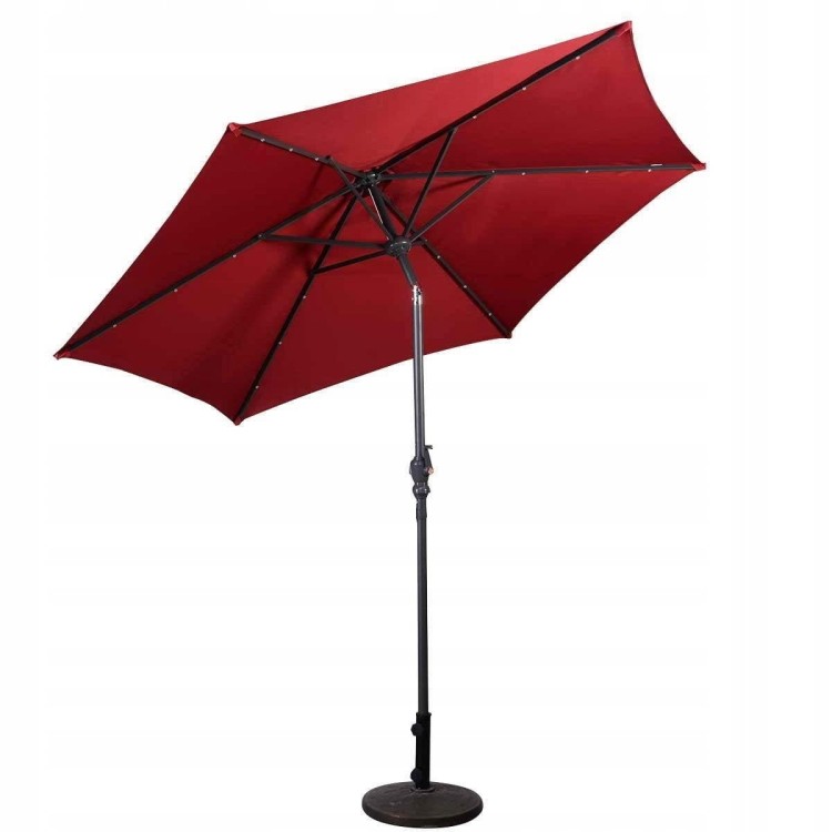 Parasol ogrodowy z diodami solarnymi led 270 cm