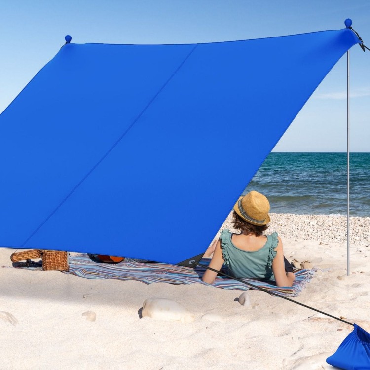 Baldachim plażowy 230 x 200 cm granatowy