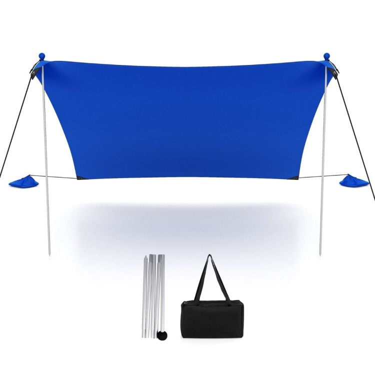 Baldachim plażowy 230 x 200 cm granatowy