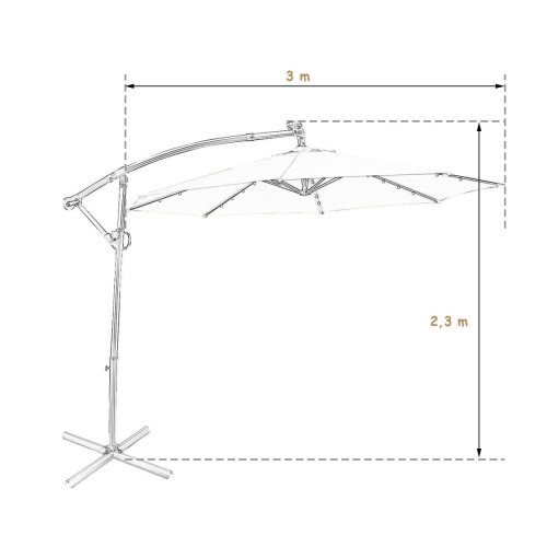 Okrągły parasol ogrodowy z oświetleniem LED