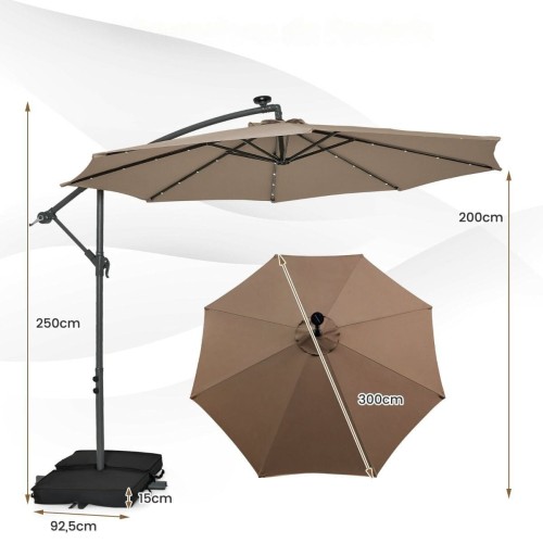 Parasol ogrodowy z oświetleniem LED
