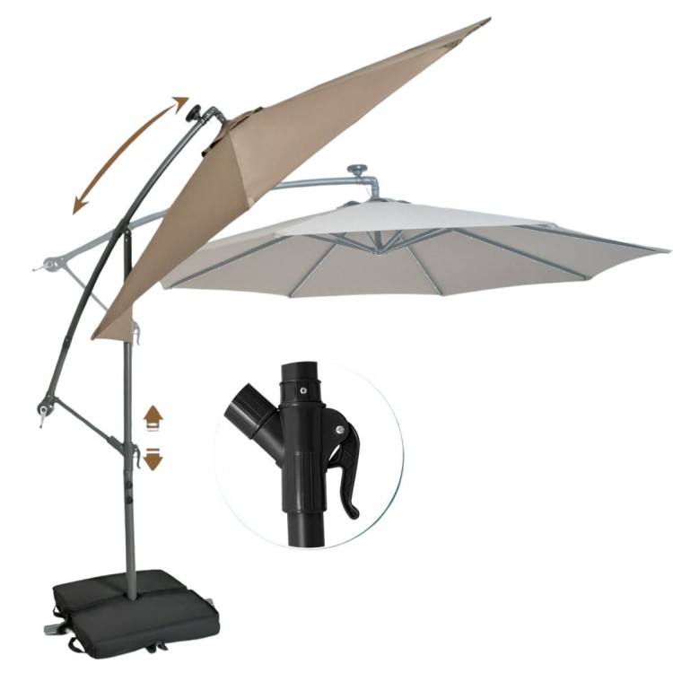 Parasol ogrodowy z oświetleniem LED