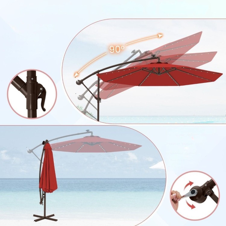 Parasol ogrodowy z oświetleniem LED