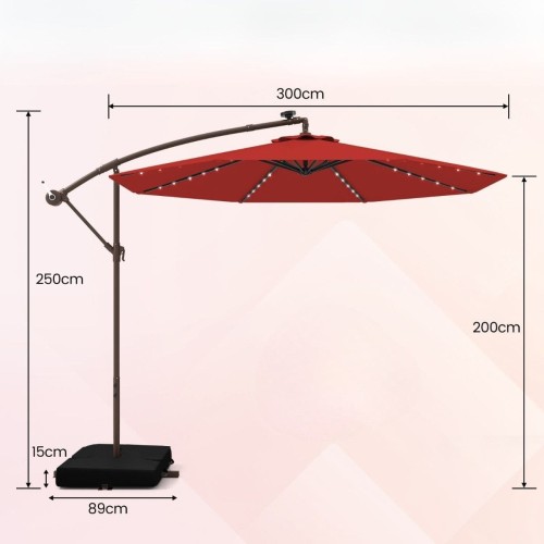 Parasol ogrodowy z oświetleniem LED