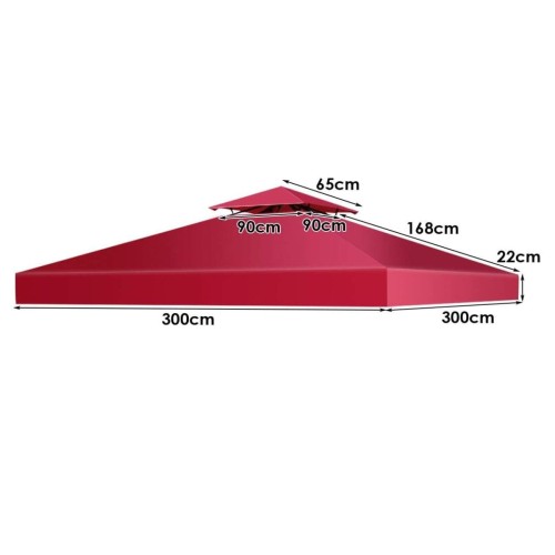 Zadaszenie do altany ogrodowej bordowe 3x3m