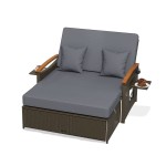 Rozkładana sofa ogrodowa rattanowa 3w1