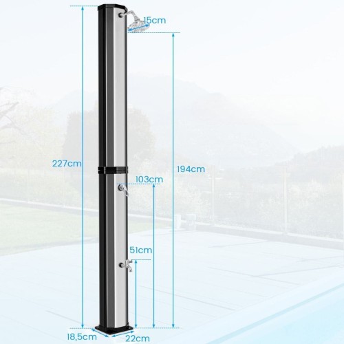 Prysznic solarny ogrodowy 60l