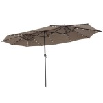  Parasol ogrodowy z solarnymi diodami LED 470 cm