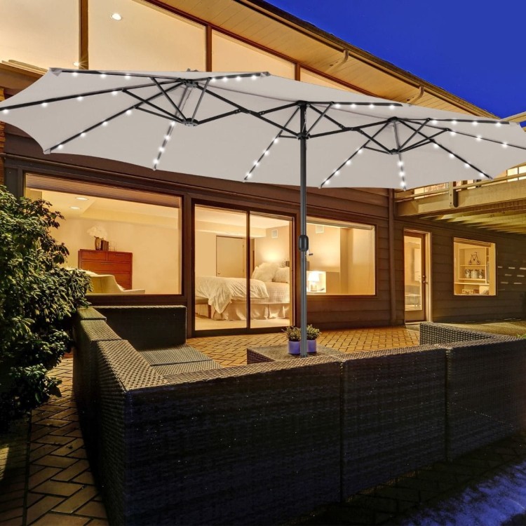 Parasol ogrodowy z solarnymi diodami LED 470 cm