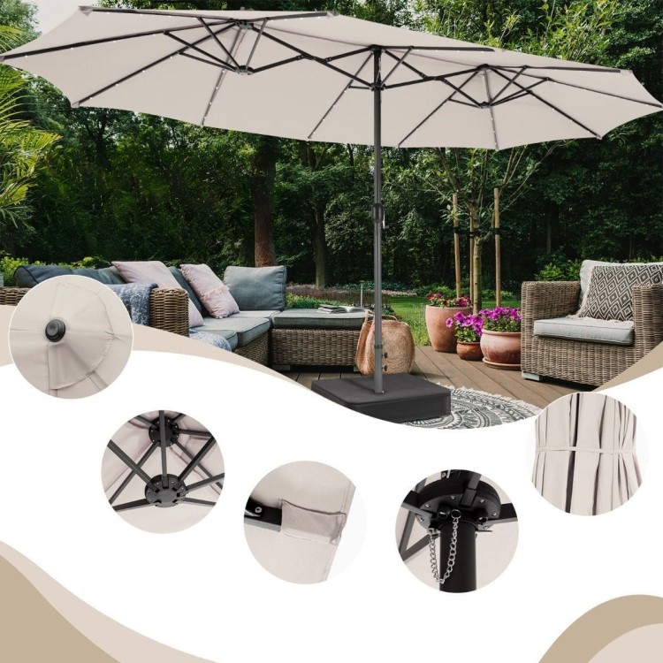 Parasol ogrodowy z solarnymi diodami LED 470 cm