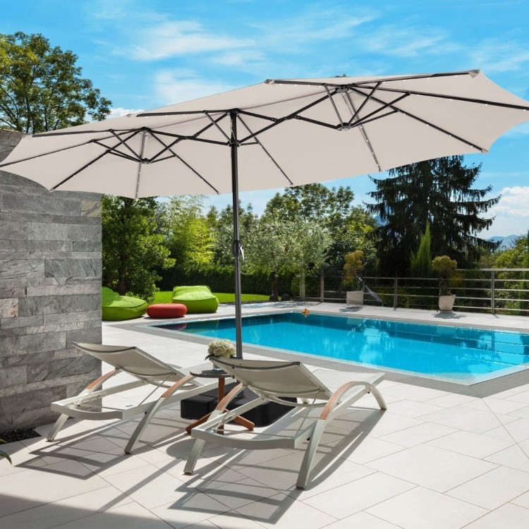 Parasol ogrodowy z solarnymi diodami LED 470 cm