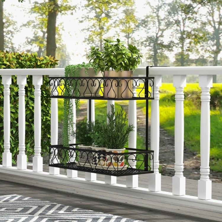 Dwupoziomowy wiszący kwietnik na balustradę