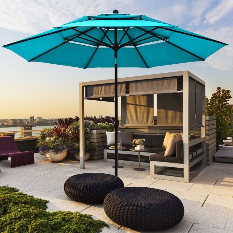 3-poziomowy parasol ogrodowy turkusowy
